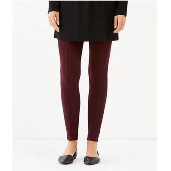 J. Jill Pants - J. Jill Ponte Skinny Pants M Red Merlot Burgundy Leggings J.Jill Women's Pull On
